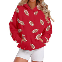 Hooded Sweatshirt With Baseball Elements Digital Design