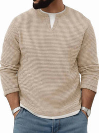 Mens FallWinter Two-Piece Crew-Neck Long-Sleeve Top