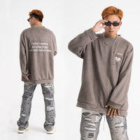 Street Patch Letter Three-dimensional Embroidered Deerskin Velvet Sweater
