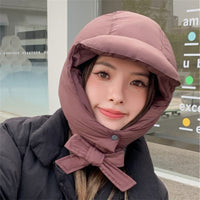 Unisex Warm Down Knit Beanie That Keeps Your Ears And Neck Cozy In Winter