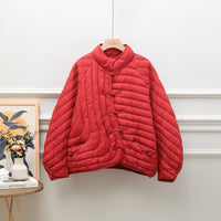 Autumn And Winter Ethnic Style Buckle White Duck Down Coat
