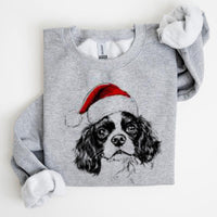 Christmas Puppy Print Polyester Round Neck Sweatshirt Unisex