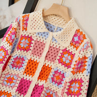 Exquisite Hollow-out Long-sleeve Cardigan Sweater