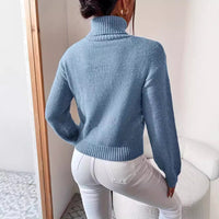 Autumn And Winter New High Neck Twist Woven Jacket