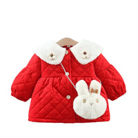 Fleece-lined Warm Little Girl Cotton Padded Coat