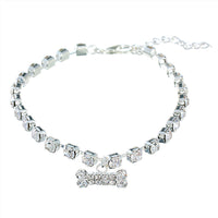 Rhinestone Bone Pendant Rhinestone Necklace