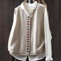 Spring And Autumn Outer Wear Solid Color And V-neck Color Buckle Knitted Cardigan Vest Vest For Women