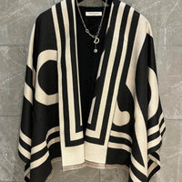 It Looks Good When You Hang It Casually, High-end Feeling, Full Of Black Shawl For Women