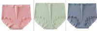 Women's High-waisted Panties Honeycomb Antibacterial Crotch Underwear Women's Cotton