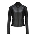 Women's Short Slim-fit Leather Coat