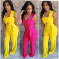 Fashion casual jumpsuit with belt