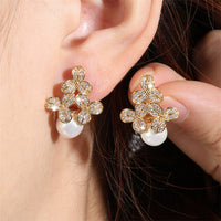 High-grade Micro-inlaid Flower Pearl Earrings