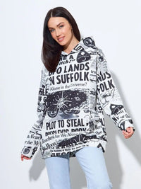 Women's Autumn Long-Sleeve Hooded Pullover With Print