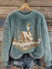 Christmas-themed Flannel Hoodie With Autumnwinter Prints