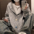 Hooded Sweater Cardigan Coat Women's Knitted Blouse