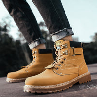 Martin boots non-slip and velvet warm leather boots