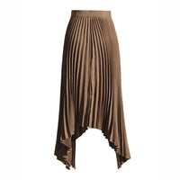 Arrival Fashionable Pleated Design Solid Color High-Waist Midi Skirt