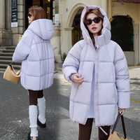 Women's Padded Fleece Jacket Winter Hooded Outside