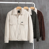 Winter New Japanese Style Corduroy Plus Sheep Chilli Velvet Jacket Casual Men's Coat