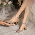 Two-way Strap High-heeled Shoes For Wedding Dresses