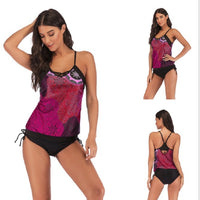Split Swimsuit Sexy Slim Pattern Printed Triangle