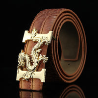 Crocodile Pattern Smooth Buckle Belt Men's