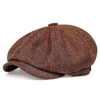 Men's Plus Size British Big Head Octagonal Hat