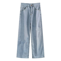 High Waisted Straight Leg Floor Length Pants