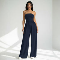 Stretchy Loose Wide Leg Jumpsuit Pants