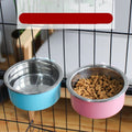 Stainless Steel Dog Fixed Cat Bowl Cat Bowl Dog Cage  Water Anti-Overturning Dog