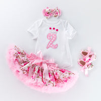 Baby cartoon romper princess dress set