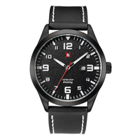 Mens Quartz Watch With A Leather Strap Large Dial And Calendar
