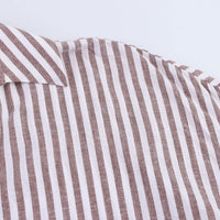 Women's Casual Striped Loose Lapel Long Sleeve Shirt