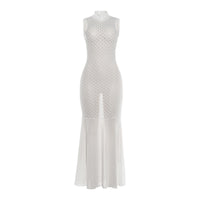 Women's High-neck Fitted-waist Mermaid Elegant Dress