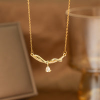 Fashionable Minimalist Internet-celebrity-style Versatile Single-diamond Pendant Necklace