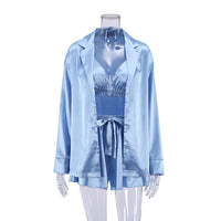 Luxury Comfortable Pajamas For Women 3 Piece Loungewear Set
