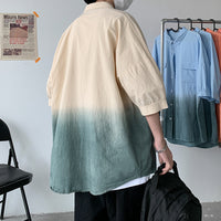 Men's Trendy Personality Gradient Short-sleeved Shirt