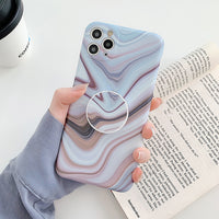 Compatible with Apple , Colorful Frosted Marble Mobile Phone Case