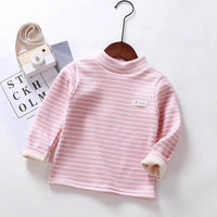 Striped Mid-Neck Single-Piece Neck Bottoming Shirt