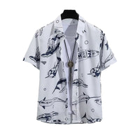 Fashion Ins Printed Shirt Beachwear Casual Shorts Suit