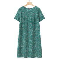 Women's Thin Loose Cotton Silk Short-Sleeve Dress
