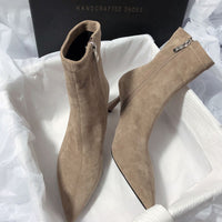 New High-heel Fashion Versatile Pointed Toe Slim Heel Simple Commuting Ankle Boots For Women