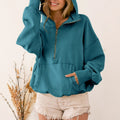Zip-up Hoodie Sports Hoodie Solid-color Pullover Top