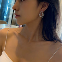 European And American Niche Metallic Design Stereo Irregular Earrings