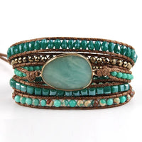 Hot Sale Bohemian Winding Natural Semi-precious Stone Bracelet