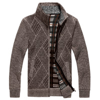 Fashion Men's Sweater Stand Collar Zipper Cardigan Outerwear