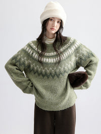 Womens Figure-flattering Thermal Jacquard Top With Set-in Sleeves