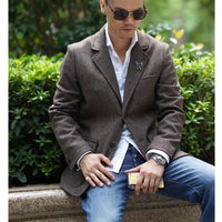 AutumnWinter British Retro Gentlemans Tweed Wool Coat For Men