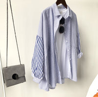 Womens Relaxed-fit Versatile Striped Blouse