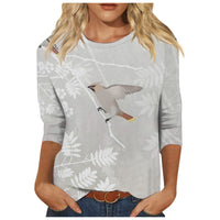 Round Neck Printed Casual Loose Long Sleeve